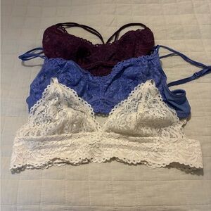 b.tempt’d Lace Bralette Set in Cream, Blue, and Plum